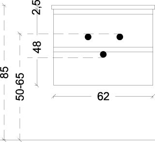 Тумба под раковину Armadi Art Capolda 65см белый + белая ручка 849-065-W